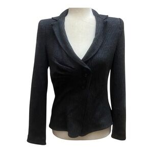 Armani Collezioni Womens Vintage Y2k Gray Textured Blazer
